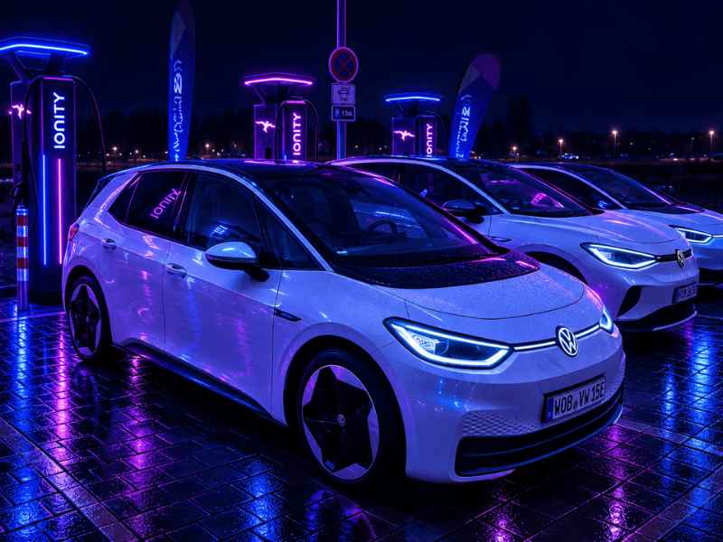 Volkswagen Fahrzeuge an der Ladesäule